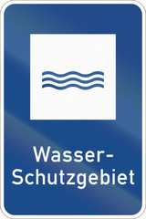 German information road sign - Water protection area