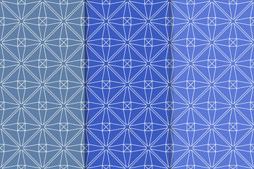 Blue set of geometric seamless patterns