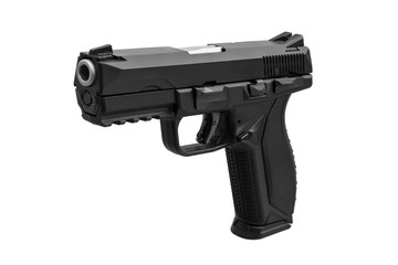 black gun pistol isolated on white