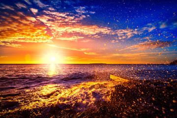 Mali Losinj sunset at the sea