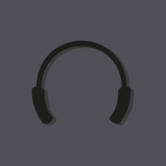 Fototapeta na wymiar Headphone icon vector,grey background