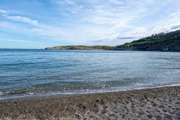 Fototapeta na wymiar Beach on the coast of Colera, Girona
