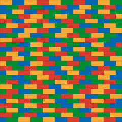 Seamless pattern of colorful folded children's building blocks