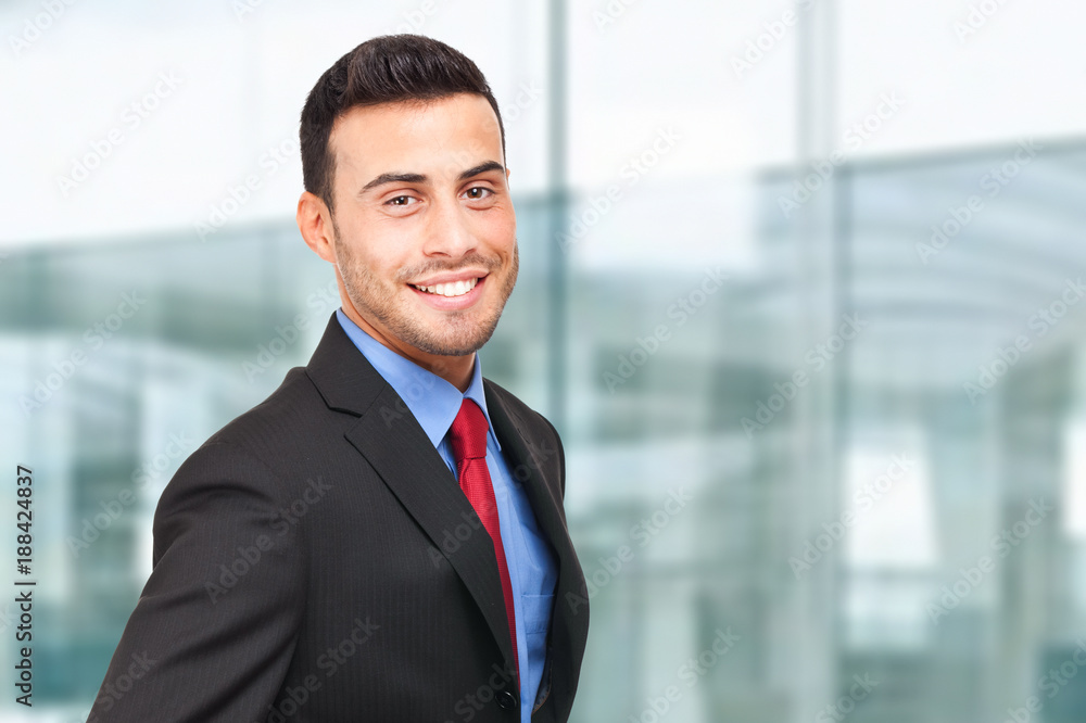 Wall mural smiling young businessman