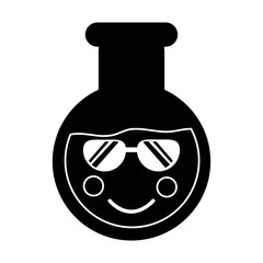 flask sunglasses  laboratory kawaii icon image vector illustration design  