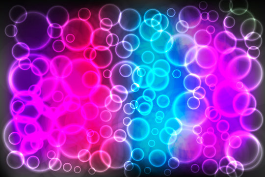 Scattered the glowing circles. Abstract colorful vector background. Easy to edit design template.