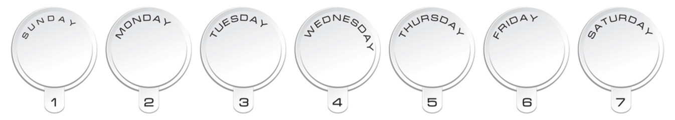 Labels with days of week