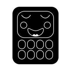 happy calculator school supplies  kawaii icon image vector illustration design 
