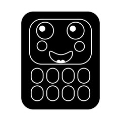 happy calculator school supplies  kawaii icon image vector illustration design 