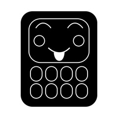 happy calculator school supplies  kawaii icon image vector illustration design 