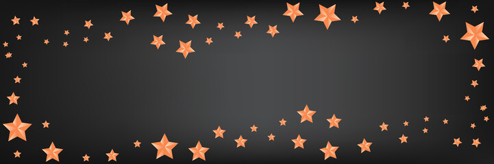 Obraz premium Beautiful panoramic background with golden stars, copy-space for text.