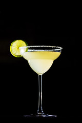 Classic daiquiri on the dark background.  Luxury craft drink concept