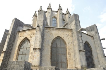 Fototapeta na wymiar Back view of Girona cathedral, Spain