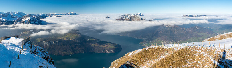 Lake Lucerne surrounded by Alps