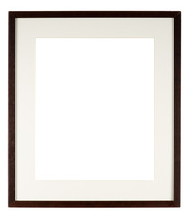 Empty picture frame, dark stained finish with mount