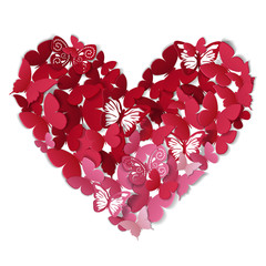 Obraz na płótnie Canvas Beautiful valentine heart. Butterfly background. Valentine card. Vector illustration EPS10. 
