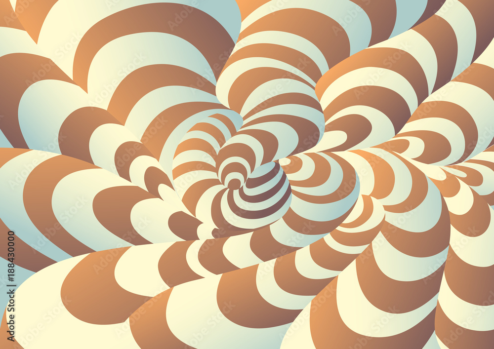 Poster abstract background of curved geometric shapes. the illusion of a three-dimensional image.