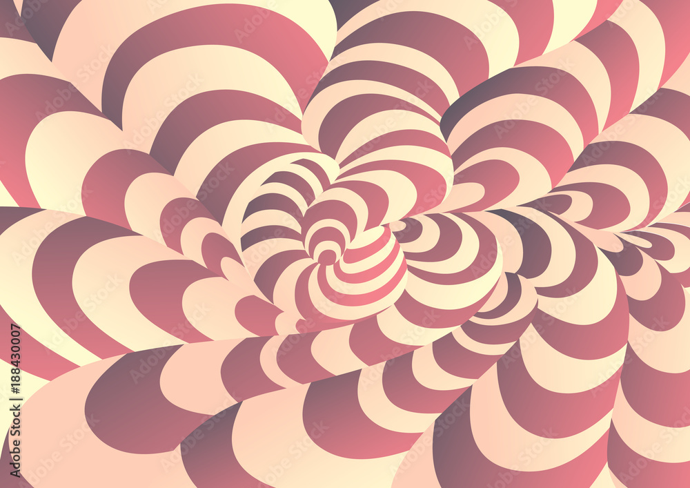 Poster abstract background of curved geometric shapes. the illusion of a three-dimensional image.