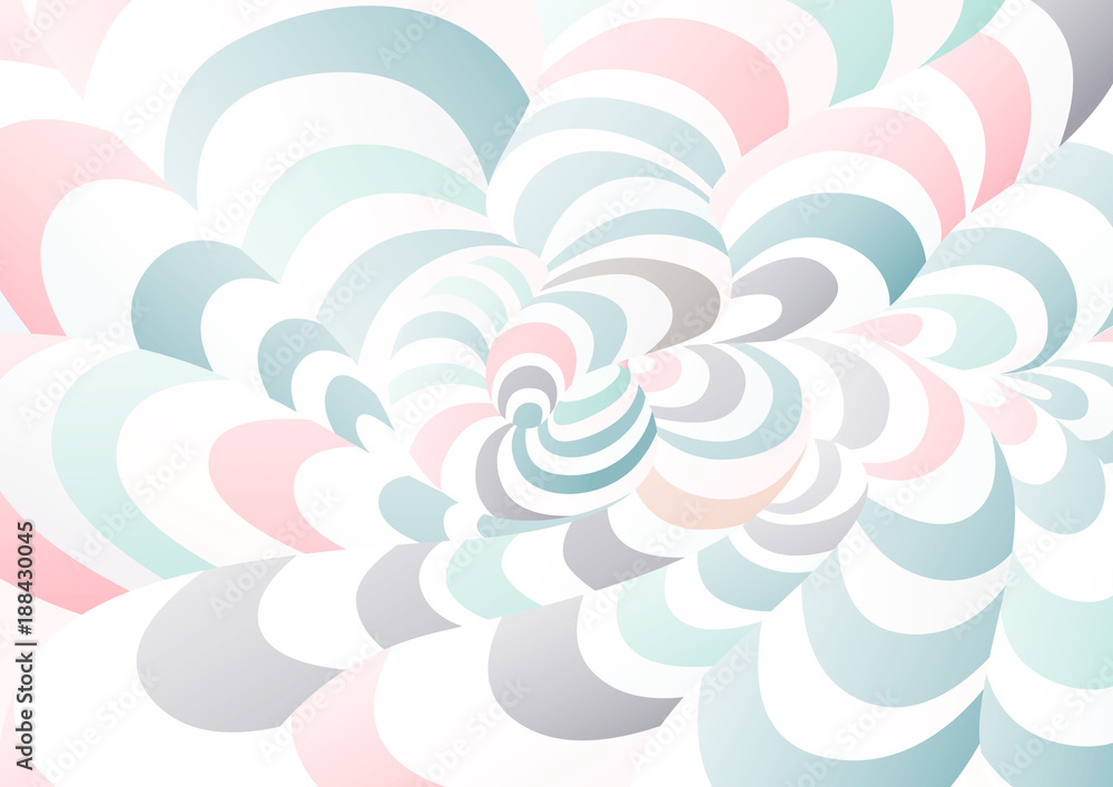Poster abstract background of curved geometric shapes. the illusion of a three-dimensional image.