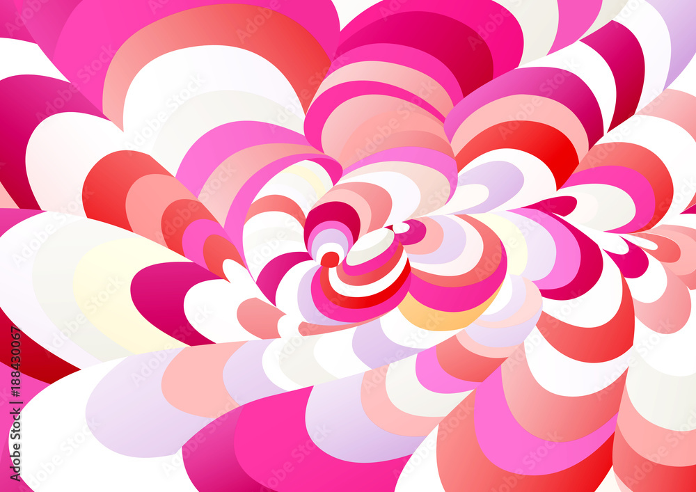 Poster abstract background of curved geometric shapes. the illusion of a three-dimensional image.