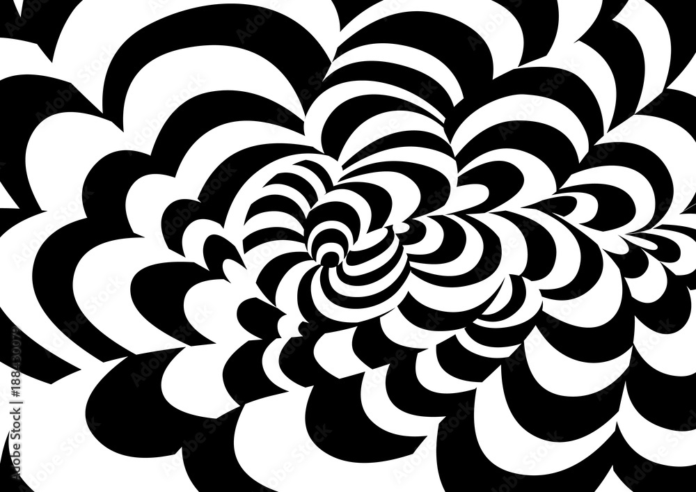 Poster abstract background of curved geometric shapes. the illusion of a three-dimensional image.
