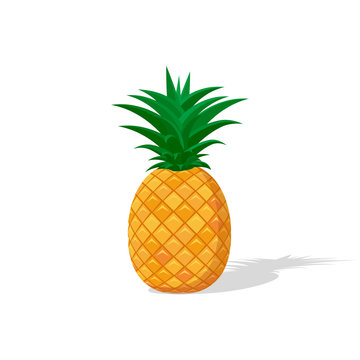 Colorful pineapple icon in a flat style