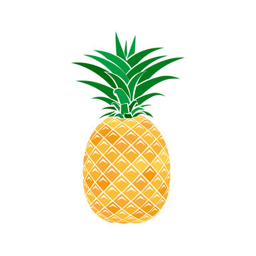 Colorful pineapple icon in a flat style on a white background