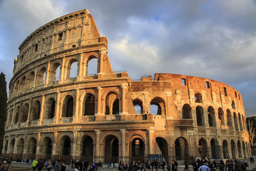 Fototapeta na wymiar Rome: the Colosseum at sunset. 