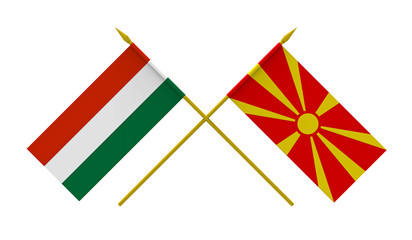 Flags, Hungary and Macedonia