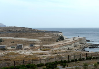 View of the Black Sea coast from the 35th armored turret coast battery.