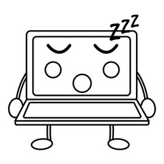 laptop sleep  kawaii icon image vector illustration design 