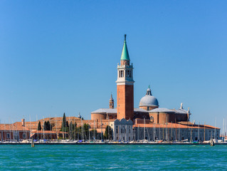 Fototapeta na wymiar San Giorgio Maggiore Benedictine church on the island of the Venice, northern Italy