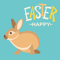 easter  rabbit  cartoon  design vector illustration flat
