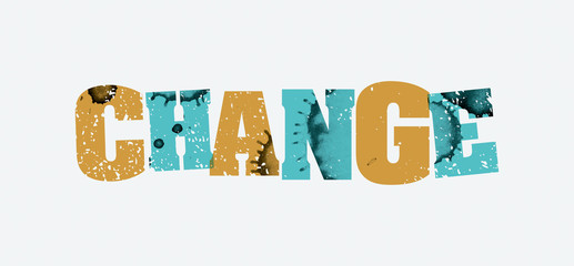 Change Concept Stamped Word Art Illustration