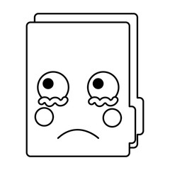 folder document kawaii cute cartoon vector illustration outline design