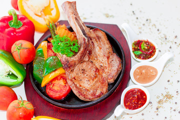 Pork chop steak hotel style 