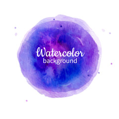 Vector violet watercolor abstract hand painted background.