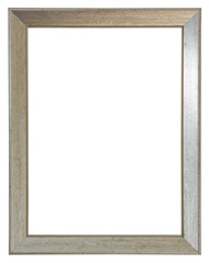 Empty picture frame with a contemporary silver finish