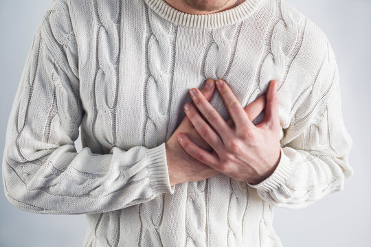 Man having chest pain