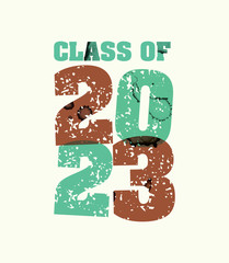 Class of 2023 Concept Stamped Word Art Illustration
