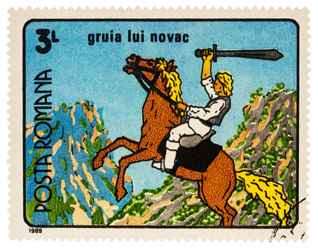 Gruia Novac, frame from cartoon on postage stamp
