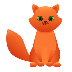 Cat cute cartoon character isolated on white background. Vector illustration