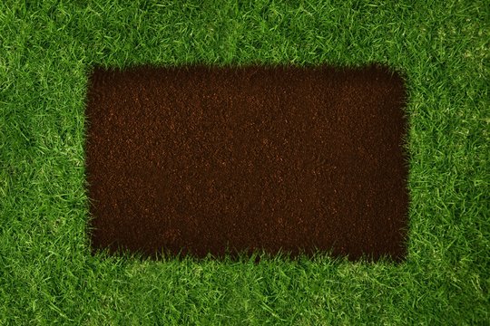 Brown Square Inside Green Grass