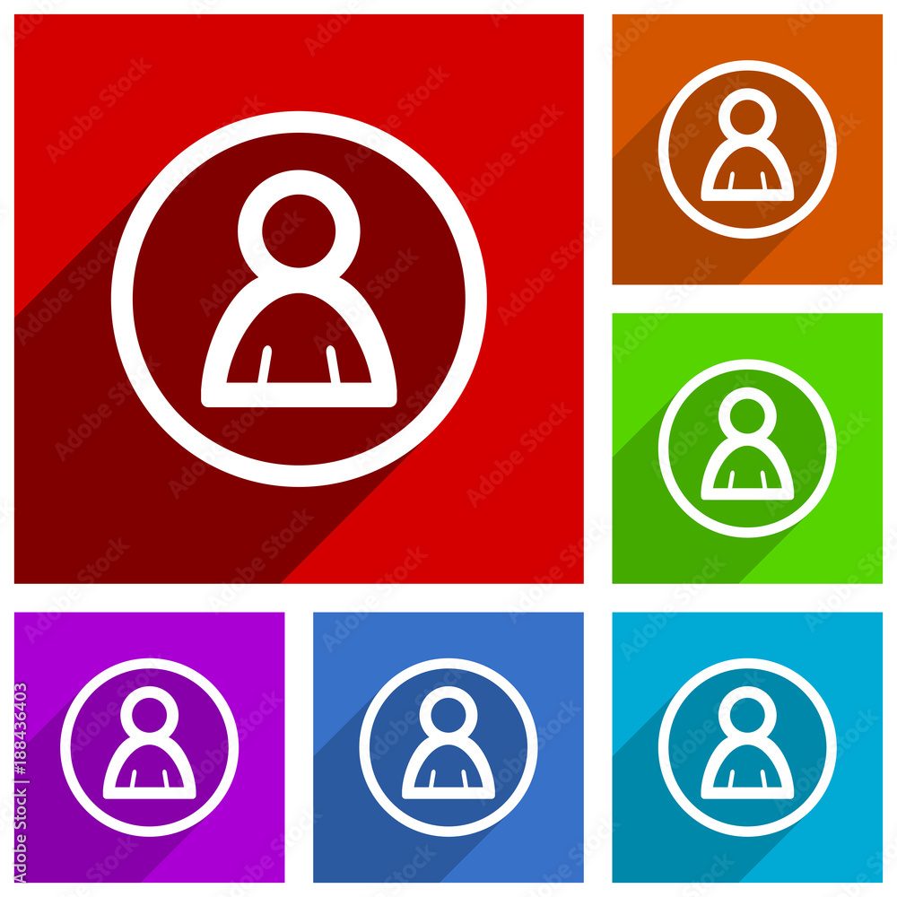 Aufkleber person vector icons. flat design colorful illustrations for web designers and mobile applications in