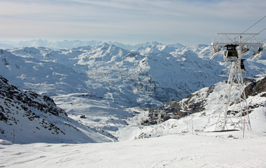 Winter Swiss Alps scenery, view from Titlis