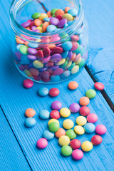Colorful chocolate candies.