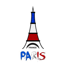 Paris France, Eiffel Tower, vector icon