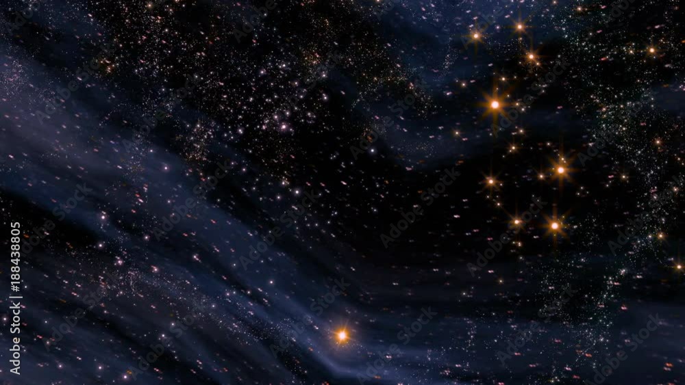 Canvas Prints space 2329: reverse view traveling through star fields in space (loop).