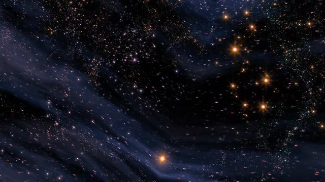 Space 2329: Reverse view traveling through star fields in space (Loop).