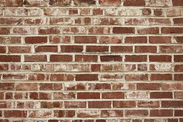 Old red brick wall background texture